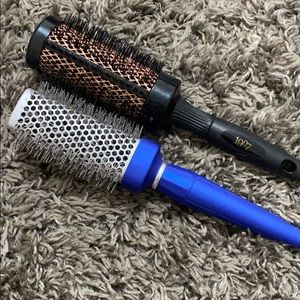 Two round hair brushes